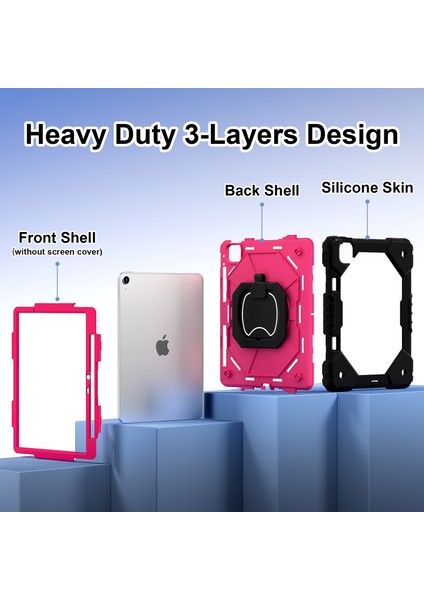 iPad Air 11 (2024) Omuz Askılı Silikon Pc Stand Tablet Kılıfı (Yurt Dışından) modelleri