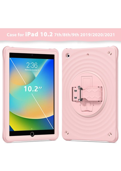 iPad 10.2 (2019 2020 2021) El Kayışı Standı Tpu Pc Silikon Tablet Kılıfı (Yurt Dışından)