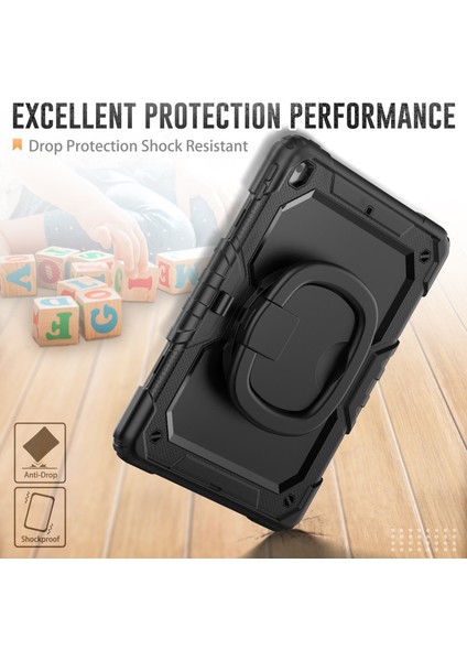 iPad 10.2 (2019 2020 2021) Düşmeye Dayanıklı 360 Derece Dönen Tekme Standı Pc Omuz Askılı Silikon Tablet Kılıfı (Yurt Dışından) fırsatları