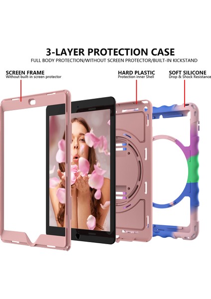 Silikon Pc iPad 10.2 (2019 2020 2021) Döner Tekme Standı Tablet Kılıfı (Yurt Dışından)