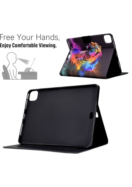 iPad Air 11 (2024) AIR (2020 2022) Pu Deri Desenli Baskılı Kaplan Tablet Kılıfı (Yurt Dışından) indirimleri