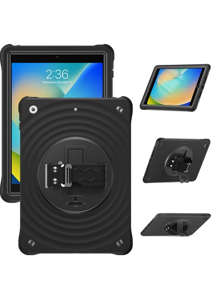iPad 10.2 (2019 2020 2021) El Kayışı Standı Tpu Pc Silikon Tablet Kılıfı (Yurt Dışından)