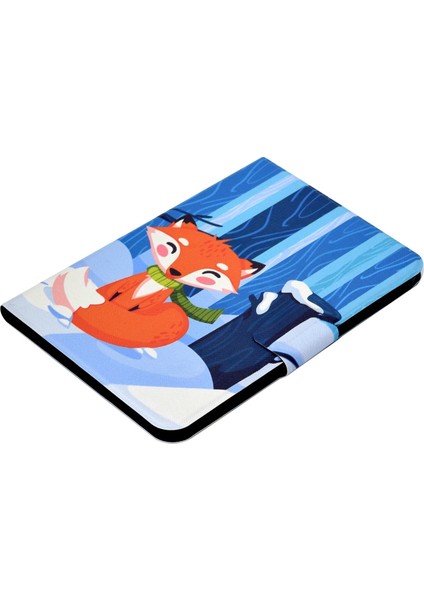 iPad 10.9 (2022) IPAD 10. Nesil Desen Baskı Pu Deri Stand Otomatik Uyandırma uyku Akıllı ile Kart Tutucu Fox Tablet Kılıfı (Yurt Dışından)