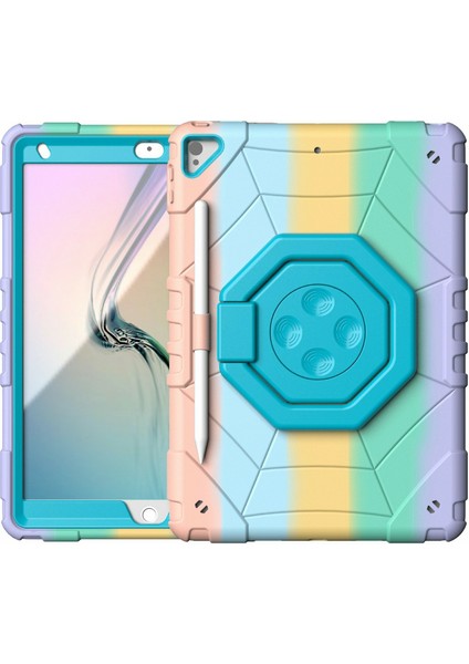 iPad 10.2 (2019 2020 2021) Fidget Oyuncak El Kavrama Pc Tpu Örümcek Gradyan Tablet Kılıfı (Yurt Dışından)