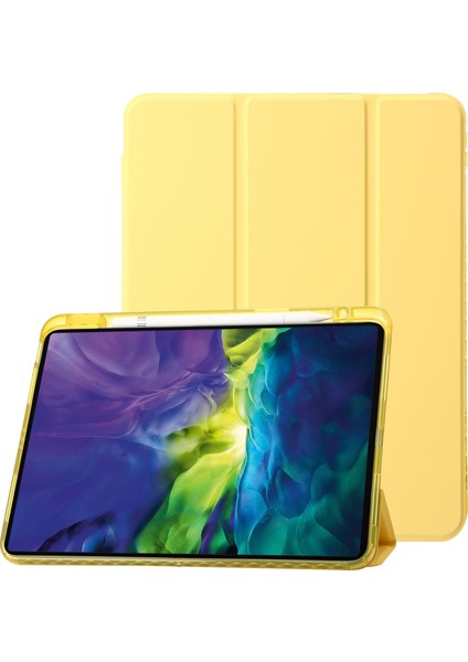 iPad Pro 12.9 Inç (2018 2020 2021 2022) Üç Katlı Standlı Pu Deri Akrilik Tablet Kılıfı (Yurt Dışından)