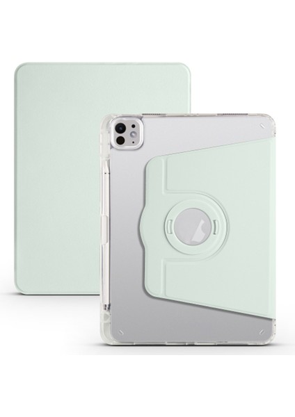 iPad Pro 11 (2024) Döner Standlı Çıkarılabilir Pu Deri Tpu Tablet Kılıfı (Yurt Dışından)