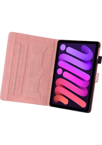 iPad Mini (2021) Pu Deri Stand Kart Yuvalı Tablet Kılıfı (Yurt Dışından)