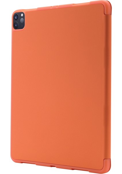iPad Pro 11 Üç Katlı Stand Cilde Temaslı Pu Deri Otomatik Uyandırma uyku Kalem Yuvası Turuncu Tablet Kılıfı (Yurt Dışından)
