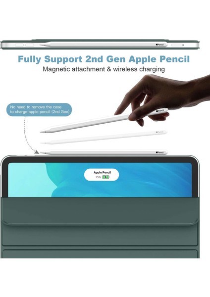 Üç Katlı Stand Otomatik Uyandırma Uyku Pu Deri Manyetik iPad Pro 12 9 Inç (2021) Tablet Kılıfı (Yurt Dışından) fırsatları