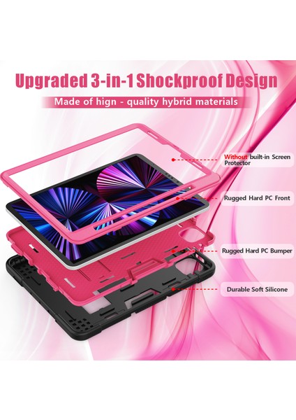 iPad Pro 11 Inç (2022 2021 2020) Tpu Pc ve stand Tablet Kılıfı (Yurt Dışından)