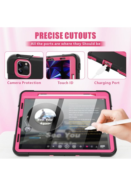 iPad Pro 11 Inç (2022 2021 2020) Tpu Pc ve stand Tablet Kılıfı (Yurt Dışından)