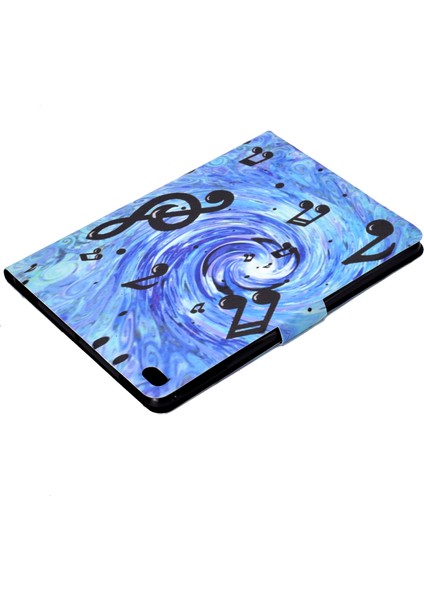iPad 9 7 Inç (2018 2017) Desenli Pu Deri Stand Müzik Notaları Tablet Kılıfı (Yurt Dışından)