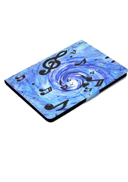 iPad 9 7 Inç (2018 2017) Desenli Pu Deri Stand Müzik Notaları Tablet Kılıfı (Yurt Dışından)