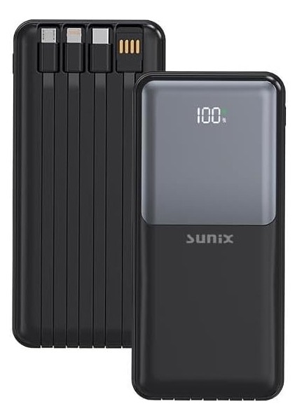 20000 Mah Dijital Göstergeli Dahili Çoklu Kablolu Taşınabilir Powerbank Siyah Pb-50