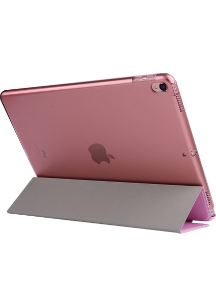 iPad Air 10.5 (2019) PRO 10.5 (2017) Üç Katlı Stand Akıllı Deri Ipek Doku Tablet Kılıfı (Yurt Dışından)