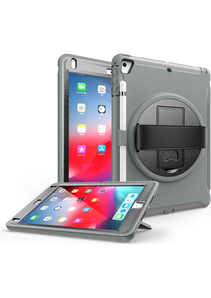 360° Dönebilen Stand Pc Tpu 9 7 Inç (2017 2018) Kalem Yuvası ve El Kayışı ile (2017 2018) GRI Tablet Kılıfı (Yurt Dışından)