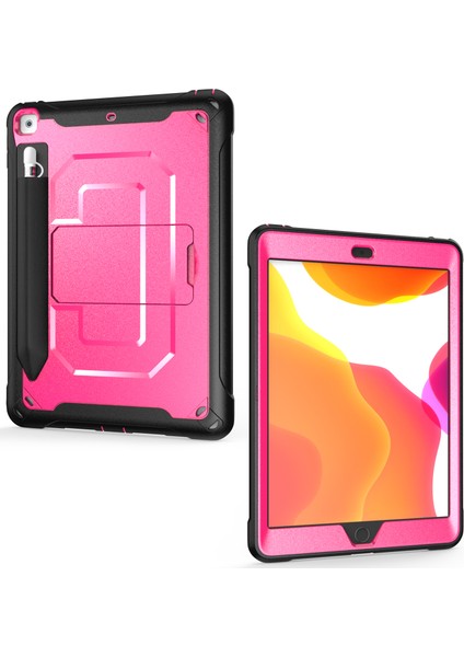 Tekme Standı Pc Tpu iPad 10.2 Kalem Tutucu ile (2019 2020 2021) ROSE Tablet Kılıfı (Yurt Dışından)