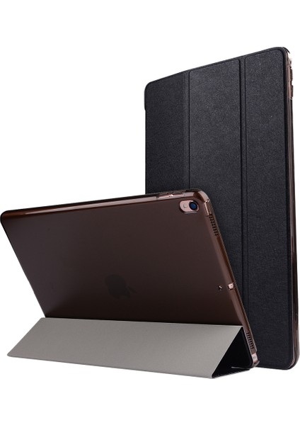 iPad Air 10.5 (2019) PRO 10.5 (2017) Üç Katlı Stand Akıllı Deri Ipek Doku Tablet Kılıfı (Yurt Dışından)