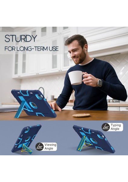 iPad Air 11 (2024) Silikon Pc stand Lacivert Tablet Kılıfı (Yurt Dışından) fırsatları