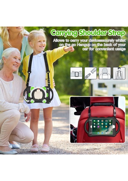 Döner Tekme Standı iPad 9 7 Inç (2017 2018) Ağır Hizmet Silikonu Sert Pc Hibrit Koruyucu ve Omuz Askısı Tablet Kılıfı (Yurt Dışından) indirimleri