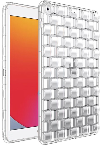 iPad 10.2 (2019 2020 2021) Tpu Buz Küpü Tamı Esnek Düşmeyi Önleyici Koruyucu Tablet Kılıfı (Yurt Dışından)