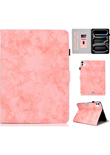 iPad Pro 11 (2024) Pu Deri Kumaş Doku Standı Koruyucu Tablet Kılıfı (Yurt Dışından)