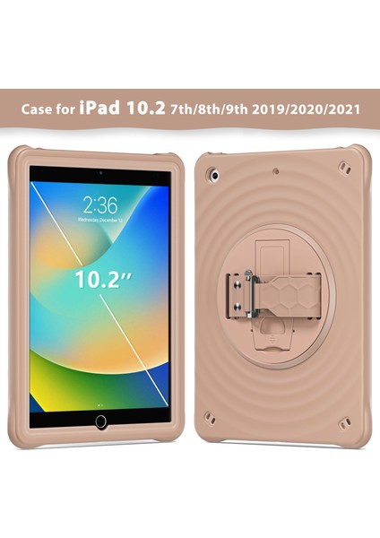 iPad 10.2 (2019 2020 2021) El Kayışı Standı Tpu Pc Silikon Latte Tablet Kılıfı (Yurt Dışından) modelleri