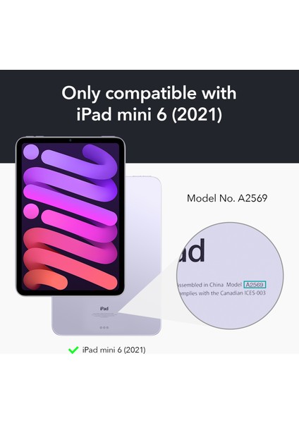 iPad Mini (2021) Rebound Serisi Üç Katlı Stand Çift Taraflı Mıknatıslı Pu Deri Manyetik Tokalı Tablet Kılıfı (Yurt Dışından)