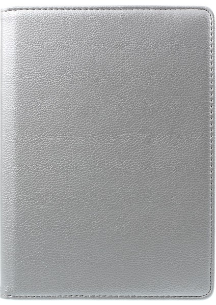 360 Derece Döner Stand Litchi Tahıl Akıllı Deri iPad Air 2 Gümüş Tablet Kılıfı (Yurt Dışından)