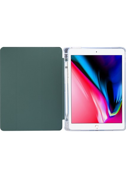 Cilt Duygusu Üç Katlı Stand Deri Tpu iPad Air 10.5 Inç (2019) Kalem Yuvası ile Tablet Kılıfı (Yurt Dışından)