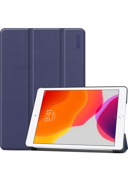 iPad 10.2 (2019 2020 2021) Üç Katlı Stand Muhafazalı Akıllı Deri Tablet Kılıfı (Yurt Dışından)