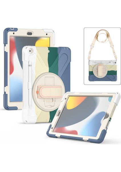 iPad 10.2 (2019 2020 2021) 360 Derece Dönebilen Tekme Standına Sahip El Bandı Kayışı Tamlı Tablet Kılıfı (Yurt Dışından) modelleri