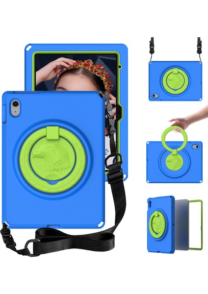 iPad 10.9 (2022) Kartal Desenli Döner Standı Omuz Askılı Tablet Kılıfı (Yurt Dışından)