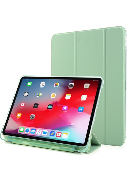 Üç Katlı Stand Deri Koruyucu iPad Pro 12.9 Kalem Yuvası (2022 2021 2020 2018) Tablet Kılıfı (Yurt Dışından)