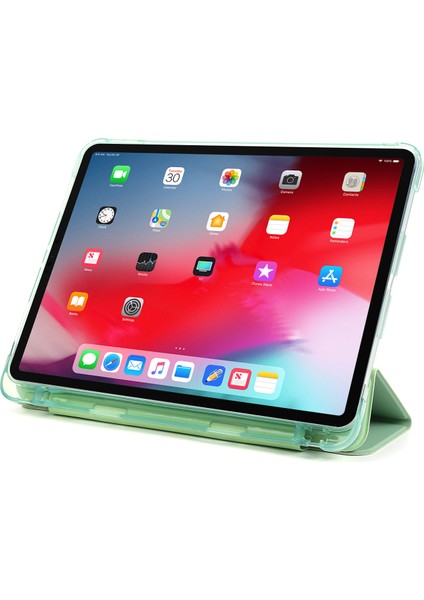 Üç Katlı Stand Deri Koruyucu iPad Pro 12.9 Kalem Yuvası (2022 2021 2020 2018) Tablet Kılıfı (Yurt Dışından)