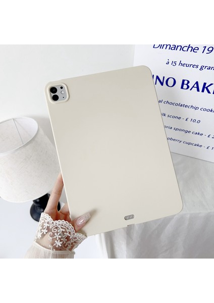 iPad Pro 11 (2024) Cilt Dokunuşu Yumuşak Tpu Koruyucu Bej Tablet Kılıfı (Yurt Dışından)