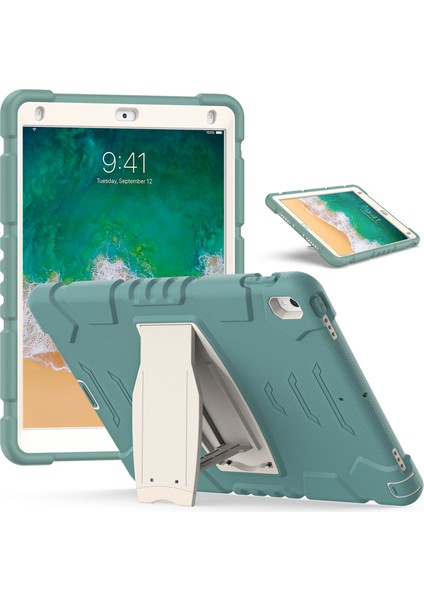 iPad Pro 10 5 Inç (2017) IPAD Air 10 5 Inç (2019) Pc Destek Standlı Silikon Zümrüt i Tablet Kılıfı (Yurt Dışından)