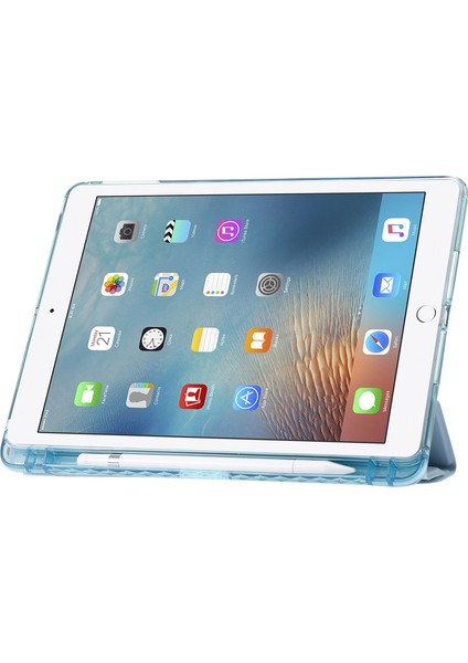 iPad Air (2013) AIR 2 Deri Akrilik Origami Üç Katlı Stand Bej Tablet Kılıfı (Yurt Dışından) fiyatları