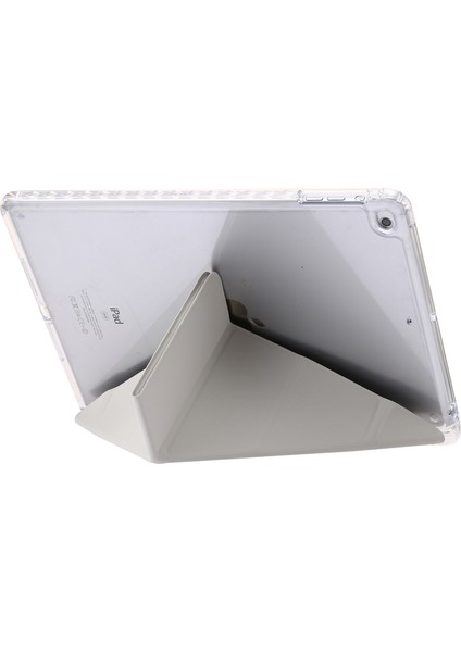 iPad Air (2013) AIR 2 Deri Akrilik Origami Üç Katlı Stand Bej Tablet Kılıfı (Yurt Dışından) fırsatları