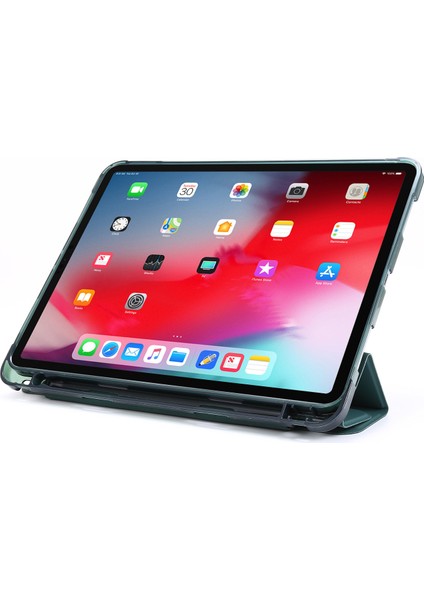 Otomatik Uyanma uyku Deforme Edilebilir Standlı Deri iPad Pro 11 Inç (2021) Kalem Yuvası Tablet Kılıfı (Yurt Dışından)