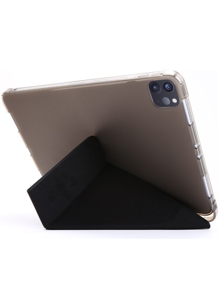 Otomatik Uyanma uyku Deforme Edilebilir Standlı Deri iPad Pro 11 Inç (2021) Kalem Yuvası Tablet Kılıfı (Yurt Dışından)