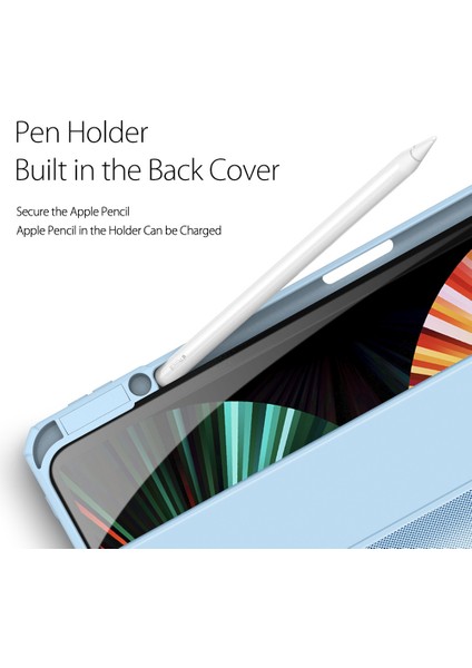 Üç Katlı Stand Smart Premium Deri iPad Pro 12.9 (2022 2021 2020 2018) Tablet Kılıfı (Yurt Dışından)