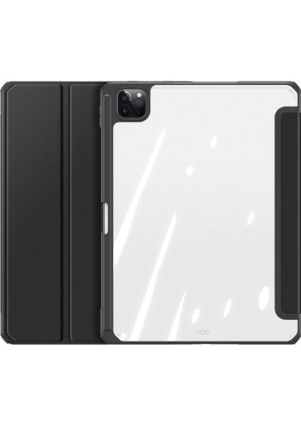 Üç Katlı Stand Akıllı Premium Deri iPad Pro 12.9 (2022 2021 2020 2018) SIYAH Tablet Kılıfı (Yurt Dışından)