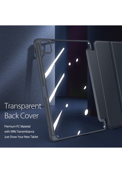 Üç Katlı Stand Akıllı Premium Deri iPad Pro 12.9 (2022 2021 2020 2018) SIYAH Tablet Kılıfı (Yurt Dışından)