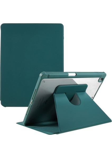 iPad 10.2 (2019 2020 2021) Döner Tekme Standı Pu Deri Tpu Akrilik Düşmeyi Önleyici Koruyucu Gece Yarısı i Tablet Kılıfı (Yurt Dışından)