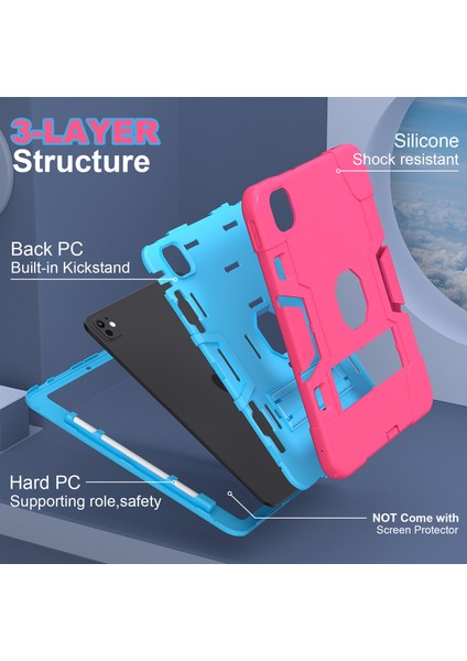 iPad Pro 11 (2024) Silikon Pc stand Tablet Kılıfı (Yurt Dışından)