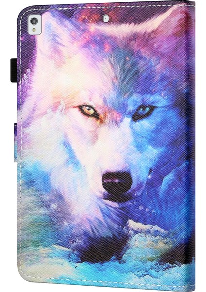 Desen Baskı Deri Standı iPad 10.2 (2019 2020 2021) Kabuğu Wolf Tablet Kılıfı (Yurt Dışından)