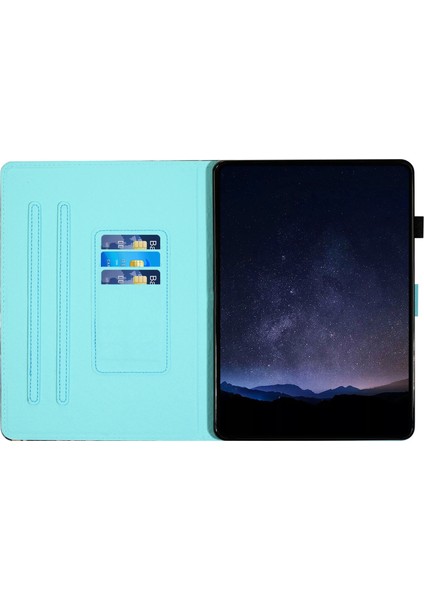 iPad Pro 11 (2024) Desen Baskı Desteği Standlı Kart Tutucu Deri Meteor Tablet Kılıfı (Yurt Dışından)