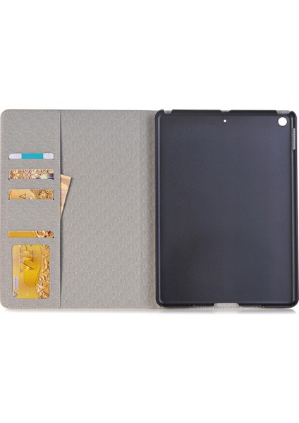 Çapraz Doku Ekleme Pu Deri Cüzdan Koruyucu iPad 10.2 (2019 2020 2021) Tablet Kılıfı (Yurt Dışından)