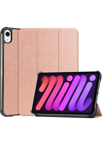 iPad Mini 6 (2021) Üç Katlı Stand Pu Deri Akıllı Koruyucu Darbeye Dayanıklı Çizilmeye Dayanıklı Tablet Kılıfı (Yurt Dışından)
